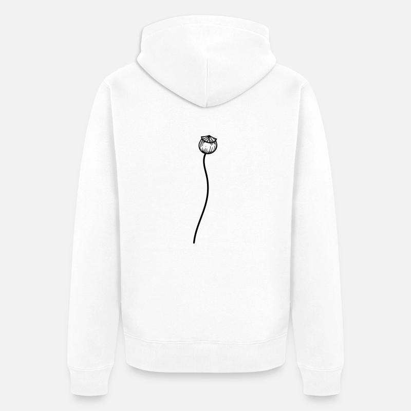 Mohn Blume 2 - Unisex Premium Bio Zip Hoodie - Weiß