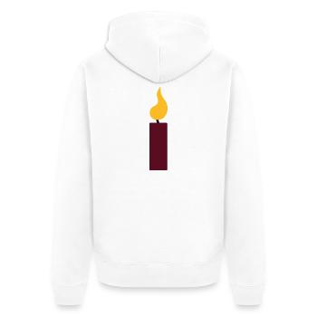 1st birthday - candle - Unisex Premium Organic Zip Hoodie - white - Back - Thijin (182cm)