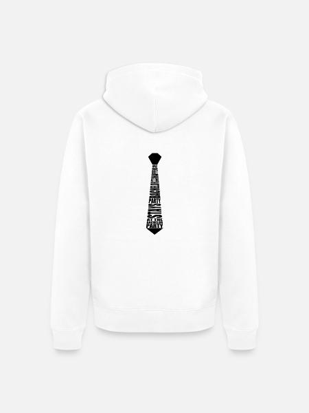 Krawatte Junggesellenabschied - Unisex Premium Bio Zip Hoodie - Weiß