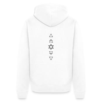 elements of alchemie - Unisex Premium Organic Zip Hoodie - white - Back - Thijin (182cm)