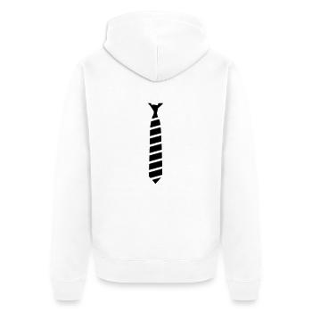 Krawatte - Unisex Premium Bio Zip Hoodie - Weiß - Hinten - Thijin (182cm)