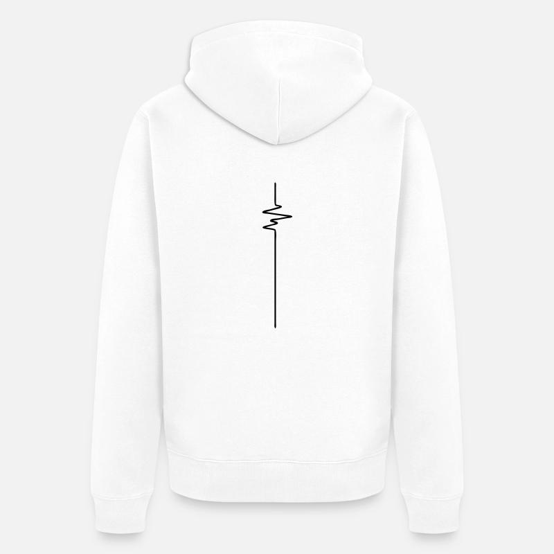 FREQUENCE (vertical) - Fréquence - FRÉQUENCE - - Veste à capuche bio Premium Unisexe - blanc