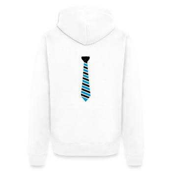 krawatte - Unisex Premium Bio Zip Hoodie - Weiß - Hinten - Thijin (182cm)