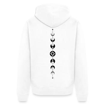Totem avec phases de lune et étoiles. Noir. - Veste à capuche bio Premium Unisexe - blanc - Dos - Thijin (182cm)