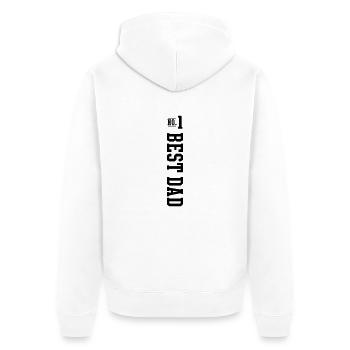 No.1 BEST DAD T-Shirt - Unisex Premium Bio Zip Hoodie - Weiß - Hinten - Thijin (182cm)
