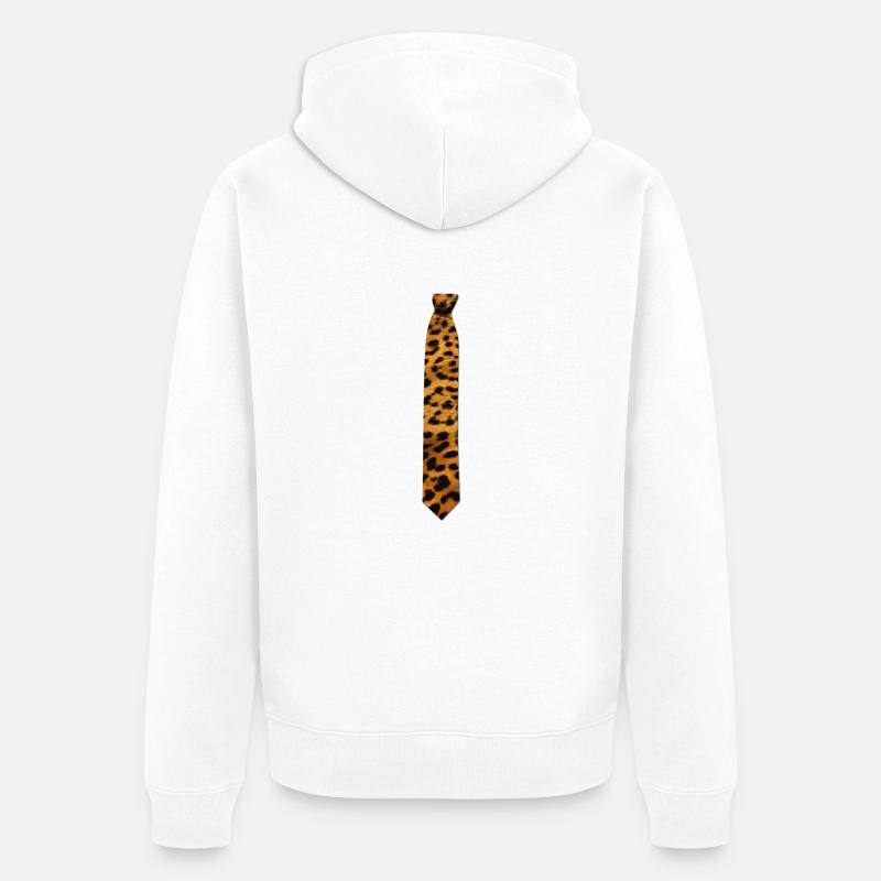 Cravate léopard - Veste à capuche bio Premium Unisexe - blanc