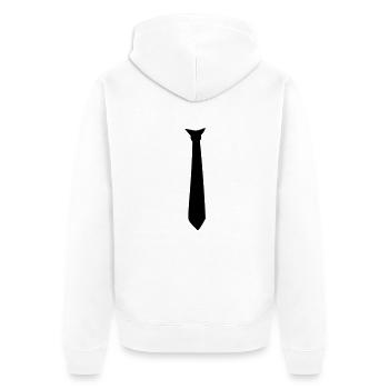 bow_tie_f1 - Unisex Premium Bio Zip Hoodie - Weiß - Hinten - Thijin (182cm)