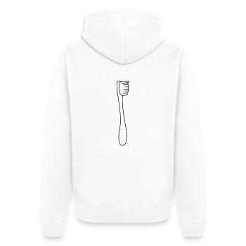 Toothbrush - Unisex Premium Organic Zip Hoodie - white - Back - Thijin (182cm)