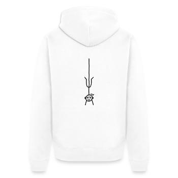 Bungee Sprung - Unisex Premium Bio Zip Hoodie - Weiß - Hinten - Thijin (182cm)