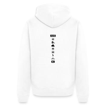 Canon Weißabgleich - Unisex Premium Bio Zip Hoodie - Weiß - Hinten - Thijin (182cm)
