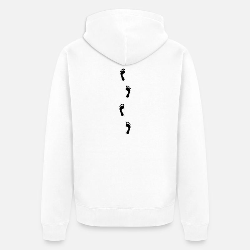 Empreintes de pas - Veste à capuche bio Premium Unisexe - blanc