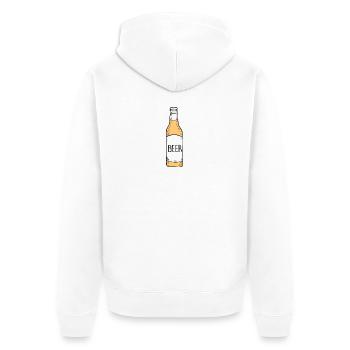 Beer Bottle - Unisex Premium Bio Zip Hoodie - Weiß - Hinten - Thijin (182cm)