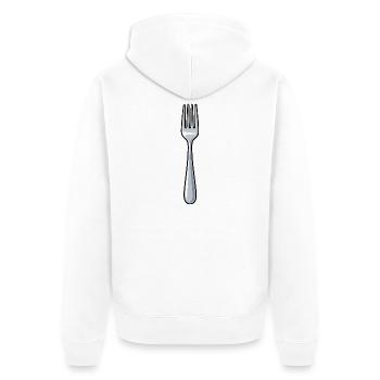 Gabel - Unisex Premium Bio Zip Hoodie - Weiß - Hinten - Thijin (182cm)