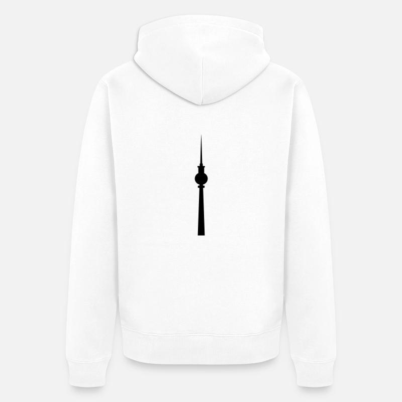fernsehturm_2 - Veste à capuche bio Premium Unisexe - blanc