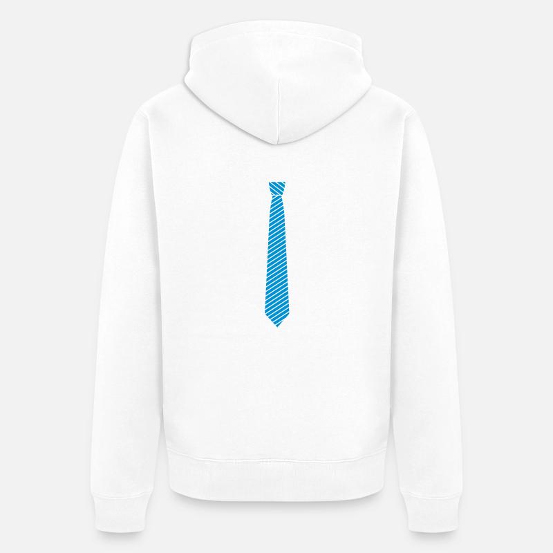 rayé cravate / cravate - Veste à capuche bio Premium Unisexe - blanc
