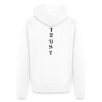 CONFIANCE – Faites confiance à votre chemin - Veste à capuche bio Premium Unisexe - blanc - Dos - Thijin (182cm)