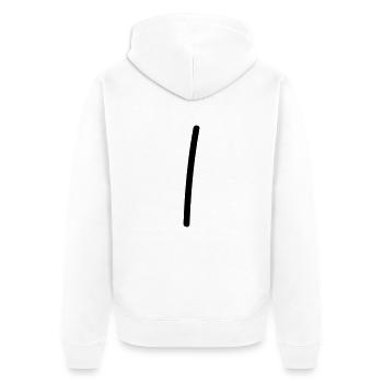 1 Strich // 1 Mal // Geburtstag // Geschenk - Unisex Premium Bio Zip Hoodie - Weiß - Hinten - Thijin (182cm)