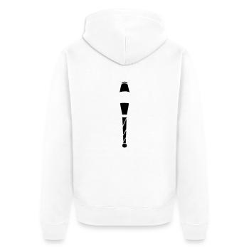 Keule - Unisex Premium Bio Zip Hoodie - Weiß - Hinten - Thijin (182cm)