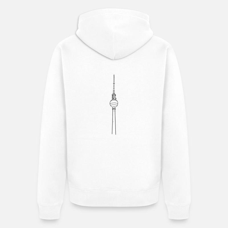 Fernsehturm de Berlin - Veste à capuche bio Premium Unisexe - blanc