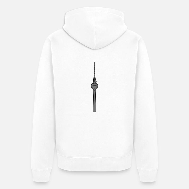 Fernsehturm de Berlin 2 - Veste à capuche bio Premium Unisexe - blanc