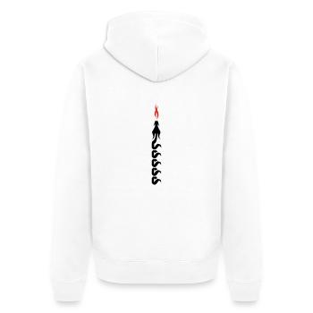 draak - Unisex Premium Bio Zip Hoodie - Weiß - Hinten - Thijin (182cm)