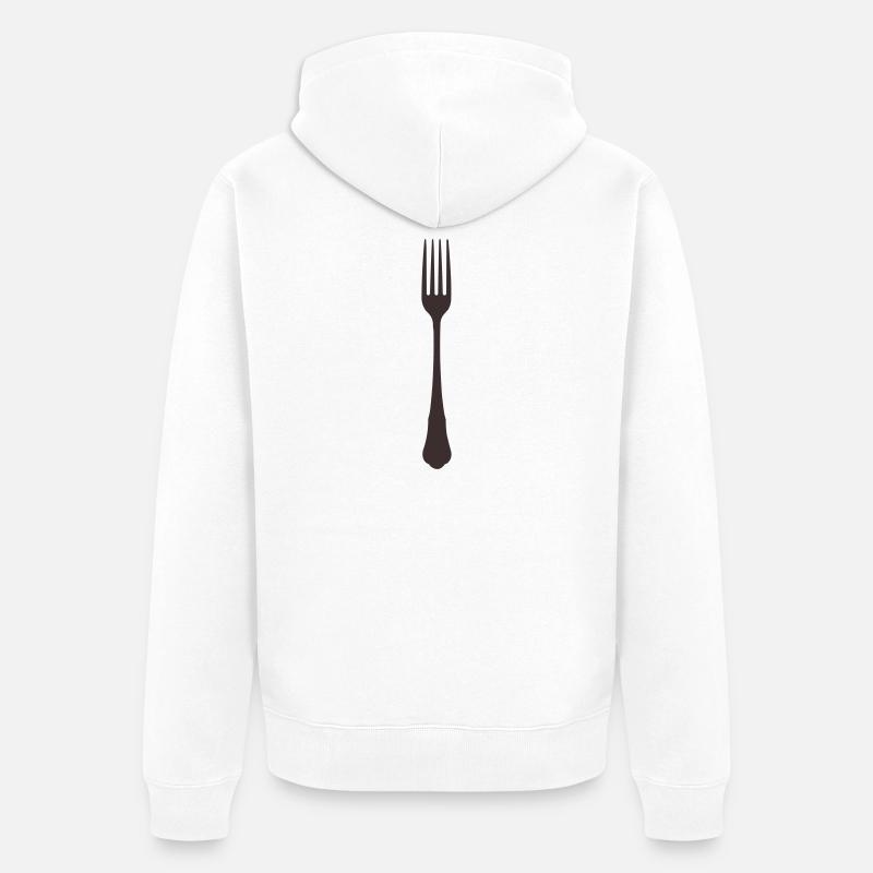Silhouette de la fourche - Veste à capuche bio Premium Unisexe - blanc
