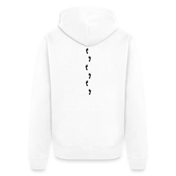 Fußabdruck - Unisex Premium Bio Zip Hoodie - Weiß - Hinten - Thijin (182cm)
