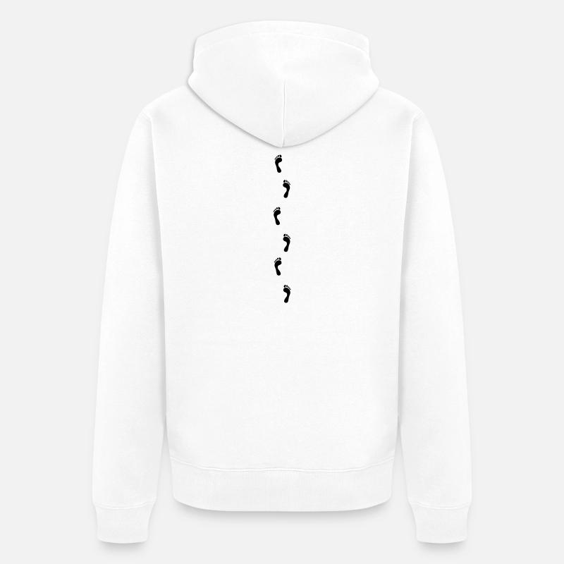 Empreintes de pas - Veste à capuche bio Premium Unisexe - blanc
