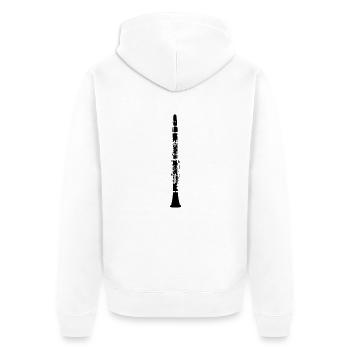 Klarinette - Unisex Premium Bio Zip Hoodie - Weiß - Hinten - Thijin (182cm)