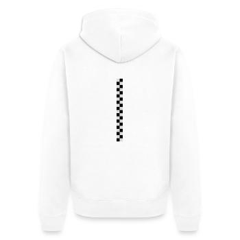 damier_2 - Unisex Premium Bio Zip Hoodie - Weiß - Hinten - Thijin (182cm)