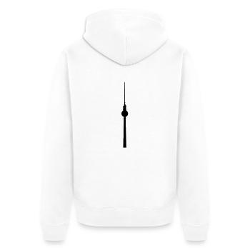 Fernsehturm - Unisex Premium Bio Zip Hoodie - Weiß - Hinten - Thijin (182cm)