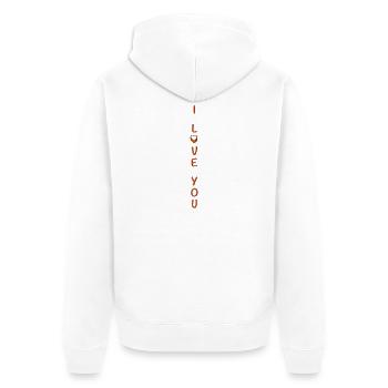i love you VERTICAL | Vectorgraphic = Change Color - Unisex Premium Organic Zip Hoodie - white - Back - Thijin (182cm)