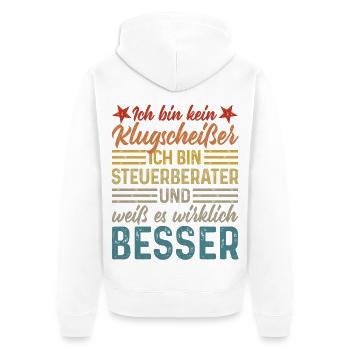 kein Klugscheißer lustige Sprüche Steuerberater - Unisex Premium Bio Zip Hoodie - Weiß - Hinten - Thijin (182cm)