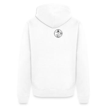 Papa 26 Papa Papa Bébé Papa 2026 Cadeau de fête des pères - Veste à capuche bio Premium Unisexe - blanc - Dos - Thijin (182cm)