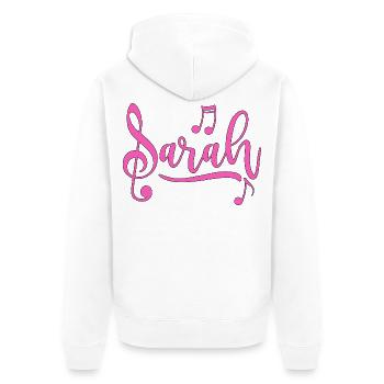 Sarah - Unisex Premium Organic Zip Hoodie - white - Back - Thijin (182cm)