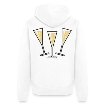 XAufUnsDrei! (2) - Unisex Premium Bio Zip Hoodie - Weiß - Hinten - Thijin (182cm)