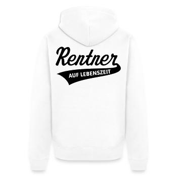 Rentner Auf Lebenszeit (Rente / Ruhestand / Black) - Unisex Premium Bio Zip Hoodie - Weiß - Hinten - Thijin (182cm)