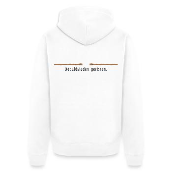 Geduldsfaden Gerissen Lustiger Spruch - Unisex Premium Bio Zip Hoodie - Weiß - Hinten - Thijin (182cm)