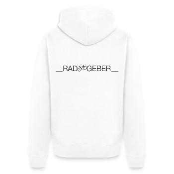 Radgeber – Lustiges Fahrrad Wortspiel für Biker - Unisex Premium Bio Zip Hoodie - Weiß - Hinten - Thijin (182cm)