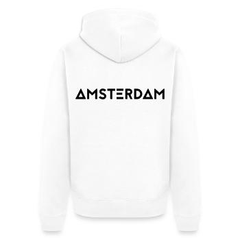 AMSTERDAM - Unisex Premium Organic Zip Hoodie - white - Back - Thijin (182cm)