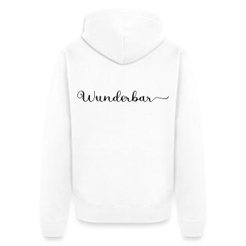 Wunderbar - Unisex Premium Bio Zip Hoodie - Weiß - Hinten - Thijin (182cm)