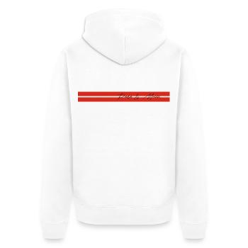 pada & mucci - Unisex Premium Bio Zip Hoodie - Weiß - Hinten - Thijin (182cm)