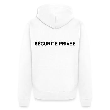 Private Security | Security guard - Unisex Premium Organic Zip Hoodie - white - Back - Thijin (182cm)