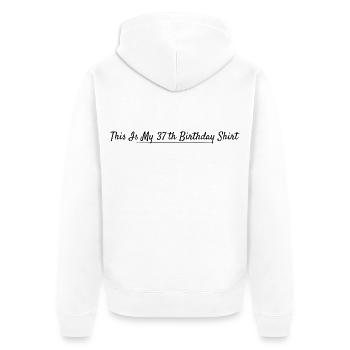 37e Anniversaire 37 ans Anniversaire - Veste à capuche bio Premium Unisexe - blanc - Dos - Thijin (182cm)