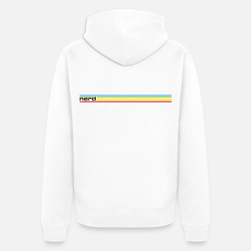 NERDY forever - nerd Rainbow - Unisex Premium Bio Zip Hoodie - Weiß