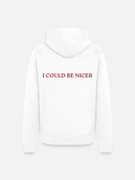 I Could Be Nicer - Unisex Premium Bio Zip Hoodie - Weiß