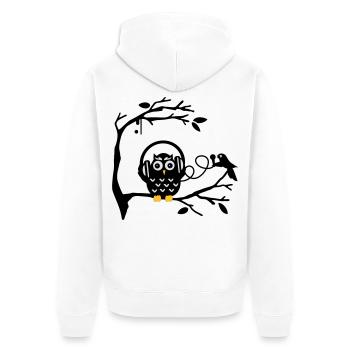 Listen to music - Unisex Premium Organic Zip Hoodie - white - Back - Thijin (182cm)