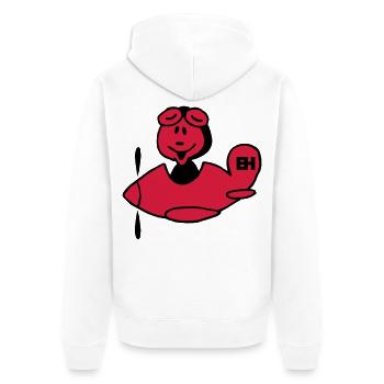 Red Airplane, Two-Color Design - Unisex Premium Organic Zip Hoodie - white - Back - Thijin (182cm)