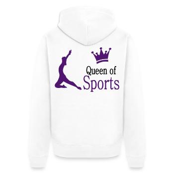 sport - Unisex Premium Bio Zip Hoodie - Weiß - Hinten - Thijin (182cm)