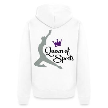 sports - Unisex Premium Organic Zip Hoodie - white - Back - Thijin (182cm)